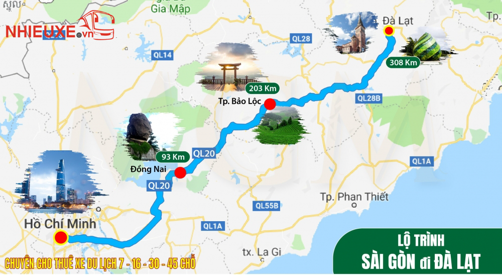 Cho thuê xe 45 chỗ đi Đà Lạt
